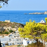 D3X 1020 ji : GRC, Griechenland, Kythira, Kapsali, Agios Nikolaos Kirche, Kapsali, Leuchtturm und Kirche Agios Georgios