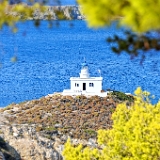 D3X 1031 ji : GRC, Griechenland, Kythira, Kapsali, Agios Nikolaos Kirche, Kapsali, Leuchtturm
