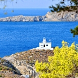 D3X 1034 ji : GRC, Griechenland, Kythira, Kapsali, Agios Nikolaos Kirche, Kapsali, Leuchtturm