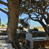D3X 4525 ji : GRC, Griechenland, Kythira, Straße Karvounades-Mylopotamos, Friedhof von Mylopotamos