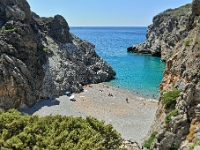 D3X 4576 ji : GRC, Griechenland, Kythira, Fußweg Strand Kalami, Mylopotamos