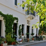 D3X 5449 ji : GRC, Griechenland, Kythira, Cafe Taverne Platanos, Mylopotamos