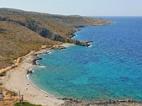 D3X 1813 ji : GRC, Griechenland, Kythira, Leuchtturm Moudari > Strand Agios Nikolaos, Platia Ammos