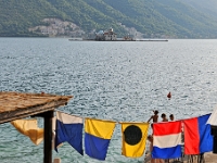 DSC 3121 ji : Bezirk Kotor, MNE, Montenegro, Perast, Pirates Beach Bar, Insel und Kirche Gospa od Skrpjela, Maria vom Felsen, Inselkirche Sv Dorde